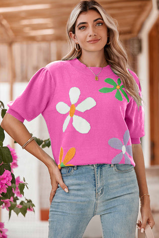 60s Flower Power Short Sleeve Knit