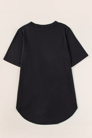 V Neck T Shirt with Rounded Hem & Pockets - 2 Colors