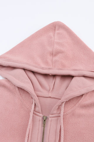 Zip Up Hoodie Flap Pockets Bishop Sleeves - 5 Colors