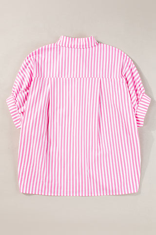 Striped Oversize Blouse with Dolman Sleeves - 3 Colors