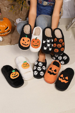 Halloween Pumpkin Plush Slippers - 2 Colors