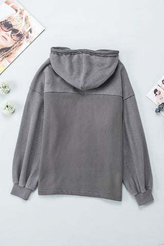 Zip Up Hoodie Flap Pockets Bishop Sleeves - 5 Colors